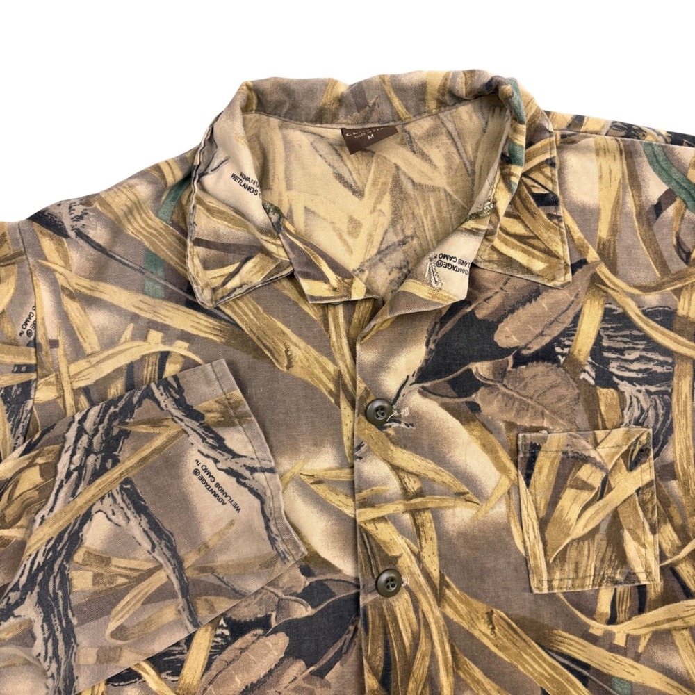 Classics Advantage Wetlands Camo Waterfowl Shirt Mens Medium Duck Hunt USA Vtg